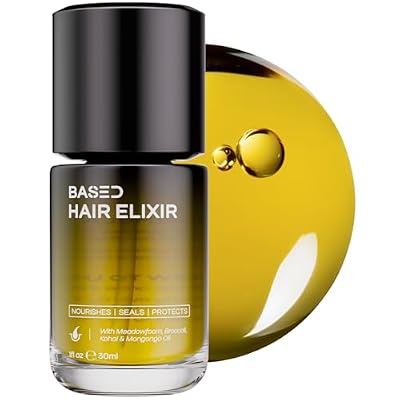 BASED Hair Elixir - Weightless Shine Serum With Heat Protection, Controls Frizz & Flyaways, Nourishes With Meadowfoam & Mongongo Oils, Non-Toxic Formula For All Hair Types 1 Fl Oz, Pack Of 1