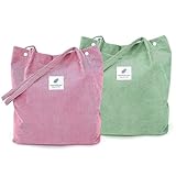 2 PCS Bolso de mano para mujer, Bolsa de pana para mujeres y niñas,pequeño bolso de mano elegante para mujer,Con Bolsillo...