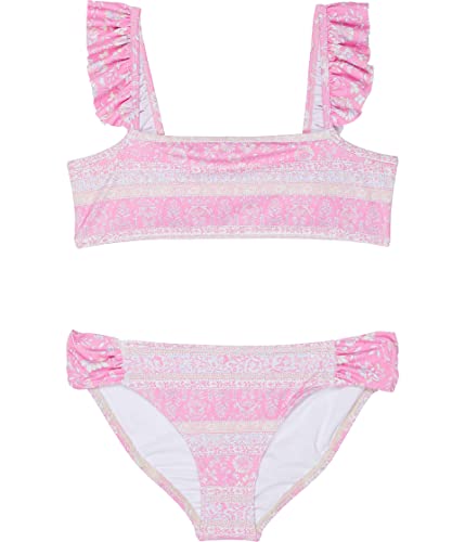Billabong --Girls' Day Dreamer Ruffle Top Two-Piece Swim Set (Little Big Kids), Paradise Pink, 12