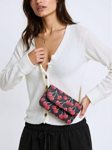Lushandy Cherry Purse for Women, Coquette Aesthetic Shoulder Bag Cute Strawberry Satchel Purse Small Chain Crossbody Bag2
