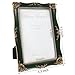 YEPOTUE Vintage Picture Frame 4x6 Inch, Ornate Photo Frame for Wall or Tabletop Display, Antique Picture Frame with Real Glass & Hook for Home Decor - Mother's Day Birthday Gift (Green)