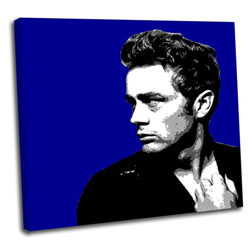 Canvas Culture - James Dean Pop Art Box Framed Canvas Art Print Picture 2 Blue 90 x 90cm