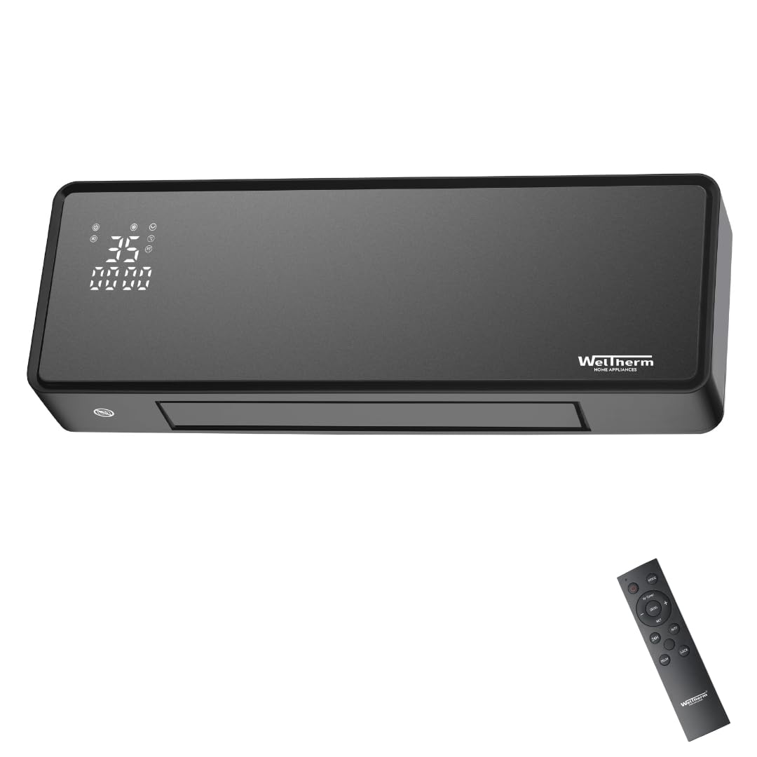 WelTherm Wall Heater Octane+ with ERP Standard| Toughened Glass Front Panel & Glim LED display Octane+ 1000/2000 watts | Wall heater