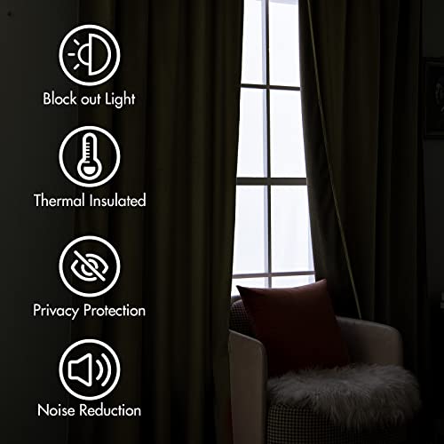 Image of MIULEE Velvet Curtains 52x96 inches 2 Panels Burnt Orange Blackout Curtains | Luxury, Bedroom Living Room, Thermal Insulated, Super Soft Window Drapes Rod Pocket & Back Tab, Terracotta Rust Fall Decor