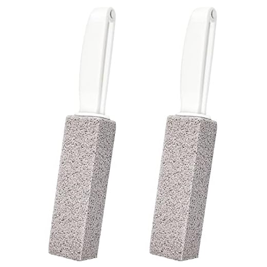 4TH Pumice Stone for Toilet Bowl Cleaning,Scouring Stick with Handle,Cleans Away Limescale Stain,Hard Water Rings, Calcium Buildup,Iron and Rust. Remover for Tile/Bath/Kitchen/Household - 2 Piece