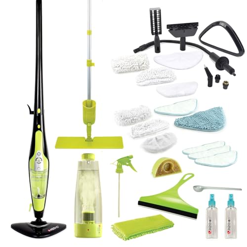 H2O HD PRO + H2O E3 – nettoyeur vapeur 2-en-1 balai vapeur & nettoyeur vapeur portatif, 1500 W, réservoir 450 ml, filtre à eau, sans produits chimiques