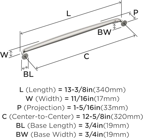 Amerock Renown 12-5/8 inch (320mm) Center-to-Center Polished Nickel Cabinet Drawer Pull, BP36989PN by Amerock - Image 4