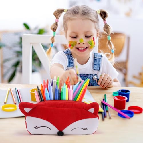 Image of 4 Pcs Cartoon Pencil Pouch Animal Pencil Pen Case Bulk Cute Pencil Bag Plush Animal Stationery Bag Desk Organizer for Adults Boys Girls Students Classroom School Supplies