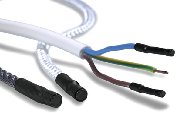 HELLERMANN TYTONHellermann Tyton 416-00002 Polyolefin Pinched End Cap for Low Voltage, 35 mm x 9 mm Beam Diameter, Black, Pack of 50