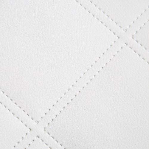 Double Stitch Diamond Large - White Quilted Faux Leather Diamond Fluted Car Seating Vehicle Upholstery Fabric