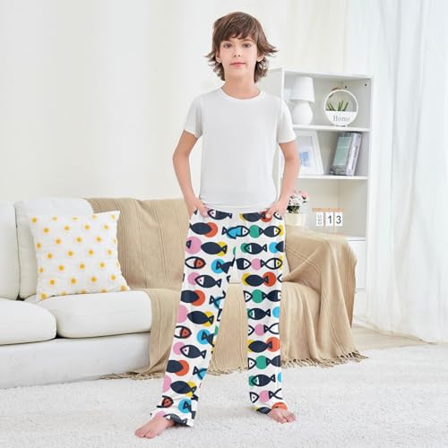 Boys' Pants Cute Fish Polka Dot Long Bottoms Jogger Pants Elastic Waist Trousers with Pockets S-XL3