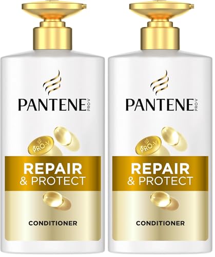 Image of Pantene Pro-V Repair & Protect Hair Conditioner, 2x The Nutrients In 1 Use, Strengthen Hair From Within, For Weak And Damaged Hair, 490ML (Pack of 2)