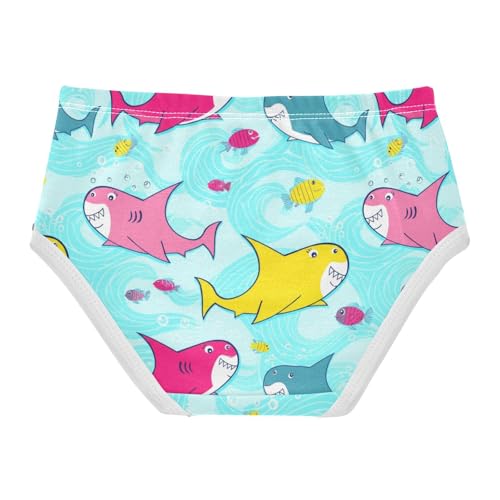 Joisal Animals Toddler Girls Underwear 2t Cotton Panties for Girl Cute Cartoon Sharks Blue Kids Briefs Undies2