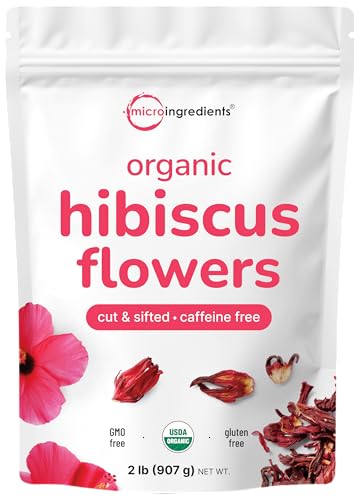 Organic Hibiscus Flowers, 2lbs (450+cups) | Flor de Jamaica, Loos...