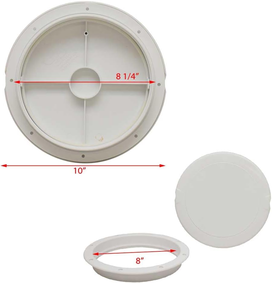 Innovative Products Boat Deck Plate 505-305 | 8 Inch Polar White