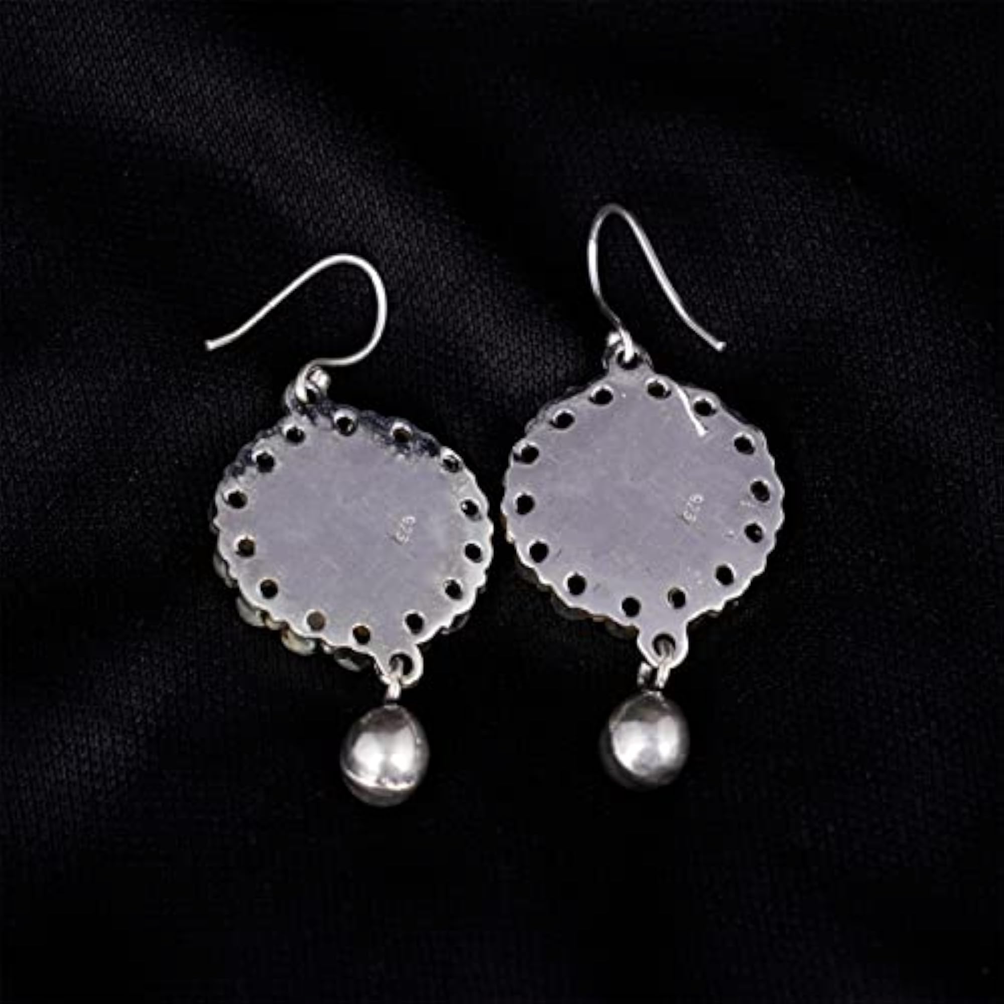 Women's 925 Silver Moh Victorian Coin Ruby Earrings, Gift for Her
