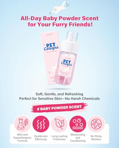image for GJYC PET Dog & Cat Perfume | Long-Lasting Baby Powder Scent Deodorizin