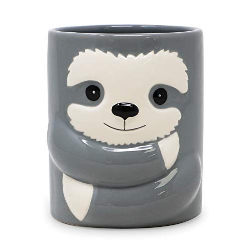 Isaac Jacobs Ceramic Makeup Brush Holder, Multi-Purpose Organizer. Bathroom, Kitchen, Bedroom, Office Décor (Single Cup, Sloth) #TOP15