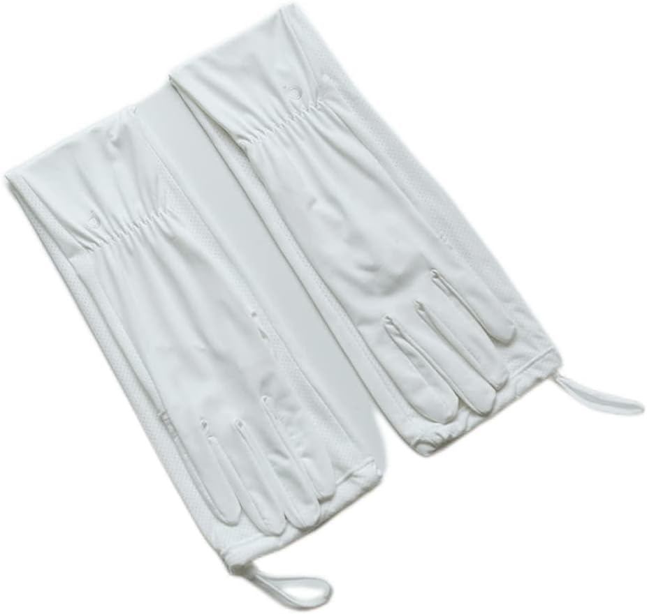 HBJWOV Exposed Two-finger Sleeves Female Driving Ice Silk Long Gloves Arm Arm Thin(E)