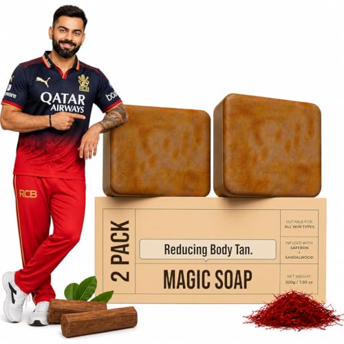 Image of Sandalwood & Saffron Magic Soaps For Bath (100 Gms Pack Of 1) | Paraben Free | Chandan & Kesar Bath Soap | Handmade Soaps For Glowing | Skin Brightening Soap For Men & Women