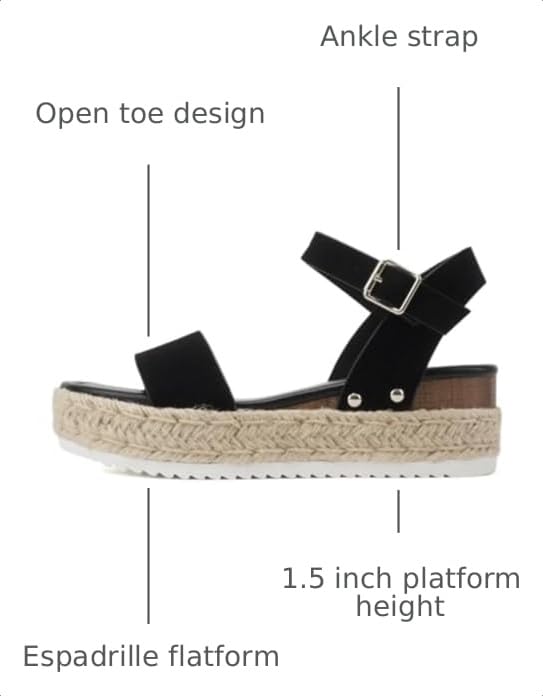 Image of Soda CLIP ~ Women Open Toe Ankle Strap Platform Espadrille Sandal