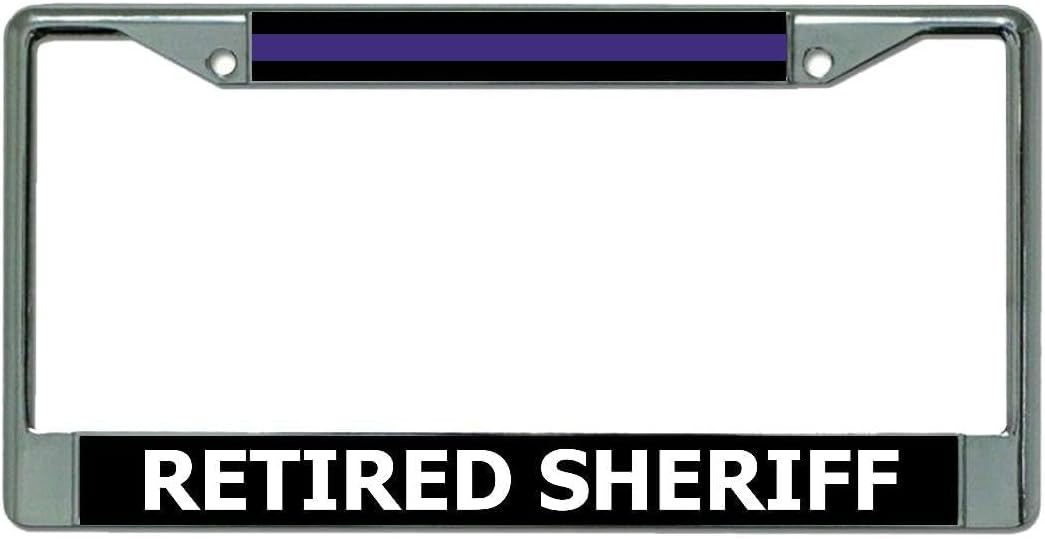 Retired Sheriff Chrome License Plate Frame