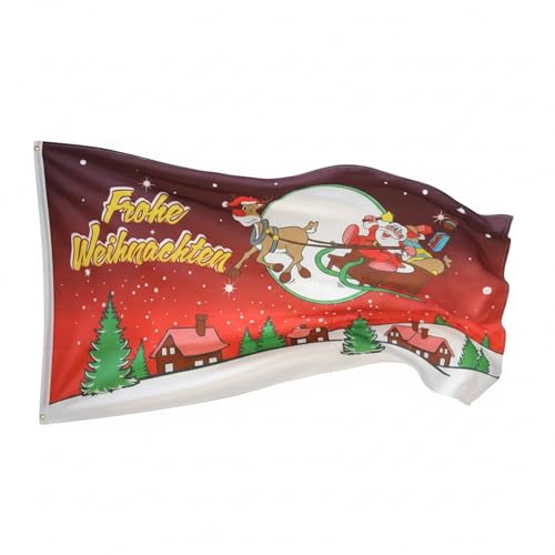 Flaggenfritze Fahne Weihnachten 90x150 cm mit 2 Metallösen, Flagge...