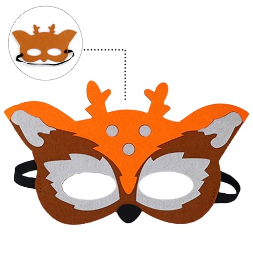 Jtnohx Felt Animal Masks, 10 Pcs Halloween Mask for Kids, Animal Costume for Birthday Party Supplies