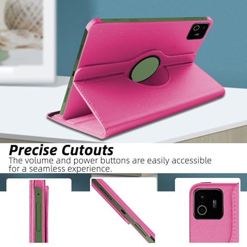 Image of TGK 360 Degree Rotating Flip Cover Case for Xiaomi Mi Pad 8 /8 Pro /Mi Pad 7 /7 Pro 11.2 inch Tablet (Hot Pink)