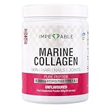 IMPECCABLE Marine Collagen Powder - Hydrolysed Collagen Peptides 10,000 mg. Skin, Hair, Nails & Joint Support - Unflavoured, Easy-Mix Collagen Supplement for Women & Men. 300 g / 30 Servings.