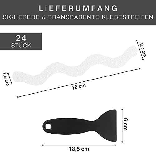Anti-Rutsch-Streifen für Dusche und Badewanne – 24 selbstklebende Pads