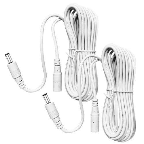 YCSONLY 2 PCS DC5.5 x2.1MM Revolving Mother Extension Line Has Low Resistivity, Making it Suitable for Low-Voltage DC Electrical Equipment Such as Home Security Camera, LED Light Strips