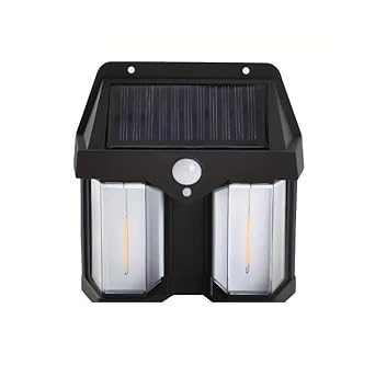 AADGEX Multi Functional Waterproof 300 Lumen Solar Lamp Portable with USB Charging, Twin Bulb LED & COB for Farmer, Hunting, Camping, Outdoor (Home Solar Wall Lamp-Double)