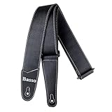 Correia Basso Premium Strap para Guitarra Violão Baixo Alça Regulável Extra Conforto Resistente Ponteira Dupla para Músicos Profissionais Ensaios Palco Shows (PRETO)