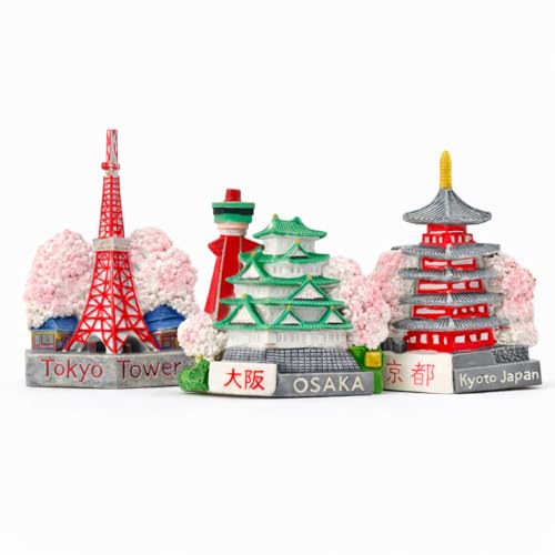 Imanes decorativos 3D Japón set de 3 piezas miniatura 1