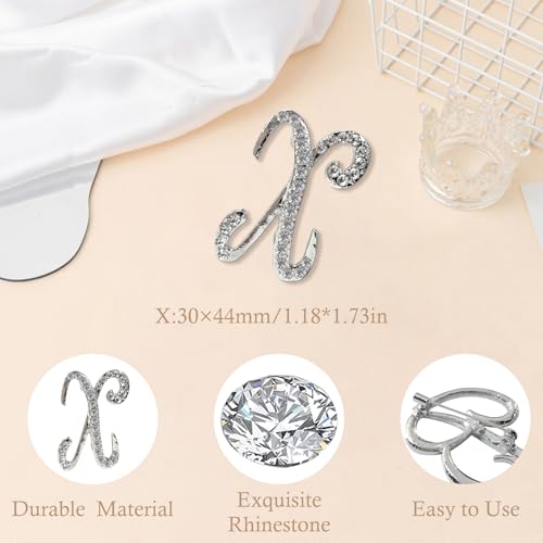 Image of Rhinestone Initial Brooch Pin for Women, Alphabet Gold Letter Brooch A-Z with Crystal, Metal Pin for Hat Bag Dress Suit Accessory for Men
