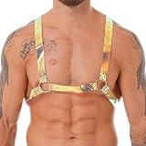 Harnais de poitrine en cuir synthétique pour homme - Solide et robuste - Ceinture réglable - Pour déguisement de bal masqué, Type I Multicolore, taille unique