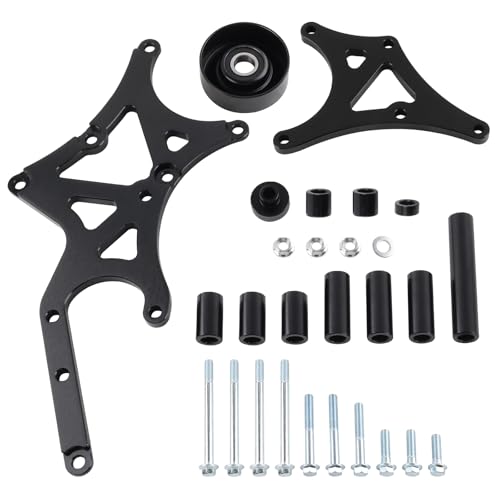 RiAiCiING LS Truck SUV Alternator/Power Steering Pump Bracket Driver Side Compatible with 1999-2014 Chevrolet GMC Silverado Sierra Yukon Tahoe Express Suburban 1500 2500 3500
