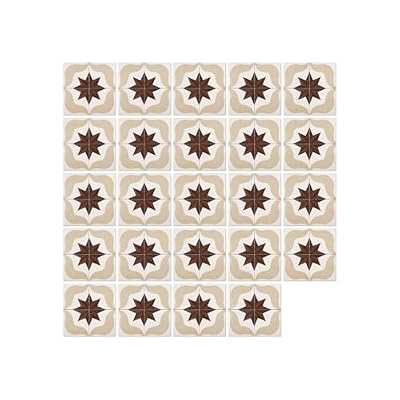 ViibXfans 24Pcs 4x4 Peel and Stick Tile Stickers, Square Tile Decals Backsplash for Kitchen Wall, Fireplace, Bathroom, Brown