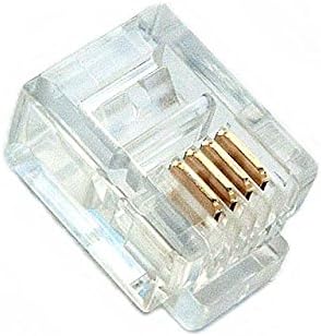 1000 Pcs CAT3 RJ11 6P4C Telephone End Modular Plug Connector (1000Pcs-6P4C-Plug)