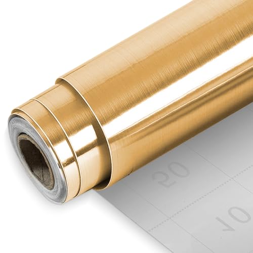 MeYuxg Film Miroir Autocollant 40×500cm,Papier Mural miroir,Autocollant m-iroir pour Meuble,Étanche Miroir pour Murs,Arreaux de m-iroir en Verre Décoration pour Meubles et Salon (Or)