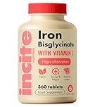 Gentle Iron Tablets - Iron Bisglycinate 28 mg, 6 Month’s Supply - 360 High Strength Tablets - Supplement Suitable for Vegans - Best Immune System Booster for Women & Men - Made in UK