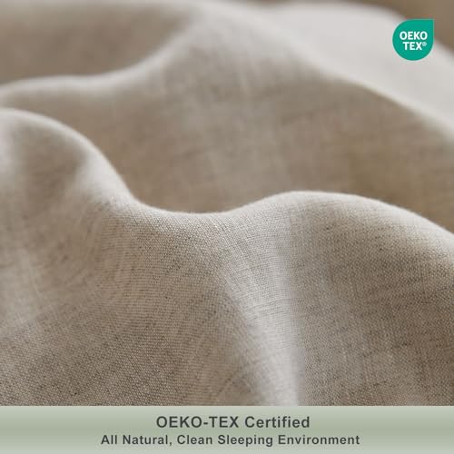 TOSMO-100-Linen-Pillow-Shams-Set-of-2-Stone-Washed-Pillow-Covers-Soft-and-Durable-Square-Throw-Pillow-Case-Euro-Size-26-X-26-Natural-Linen TOSMO 100 Linen Pillow Shams Set of 2 Stone Washed Pillow Covers Soft and Durable Square Throw Pillow Case Euro Size 26 X 26 Natural Linen