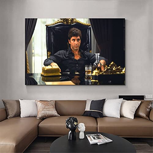 Zlllii Al Pacino Scarface Movies Tony Montana Poster Decorative Painting Canvas Wall Art Living Room Posters Bedroom Painting 16X24Inch(40X60Cm) #TOP3