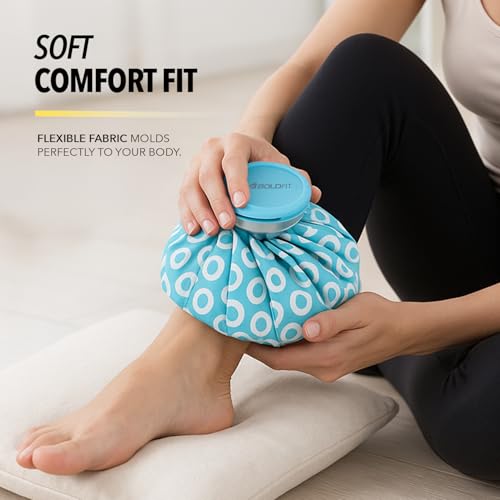 Image of Boldfit Hot Water Bag Ice bag for Pain Relief Cold Ice Pack for Injuries, and Cold Therapy Comes with Leak-free Closure - Blue 7.5 Inch - Pack of 2