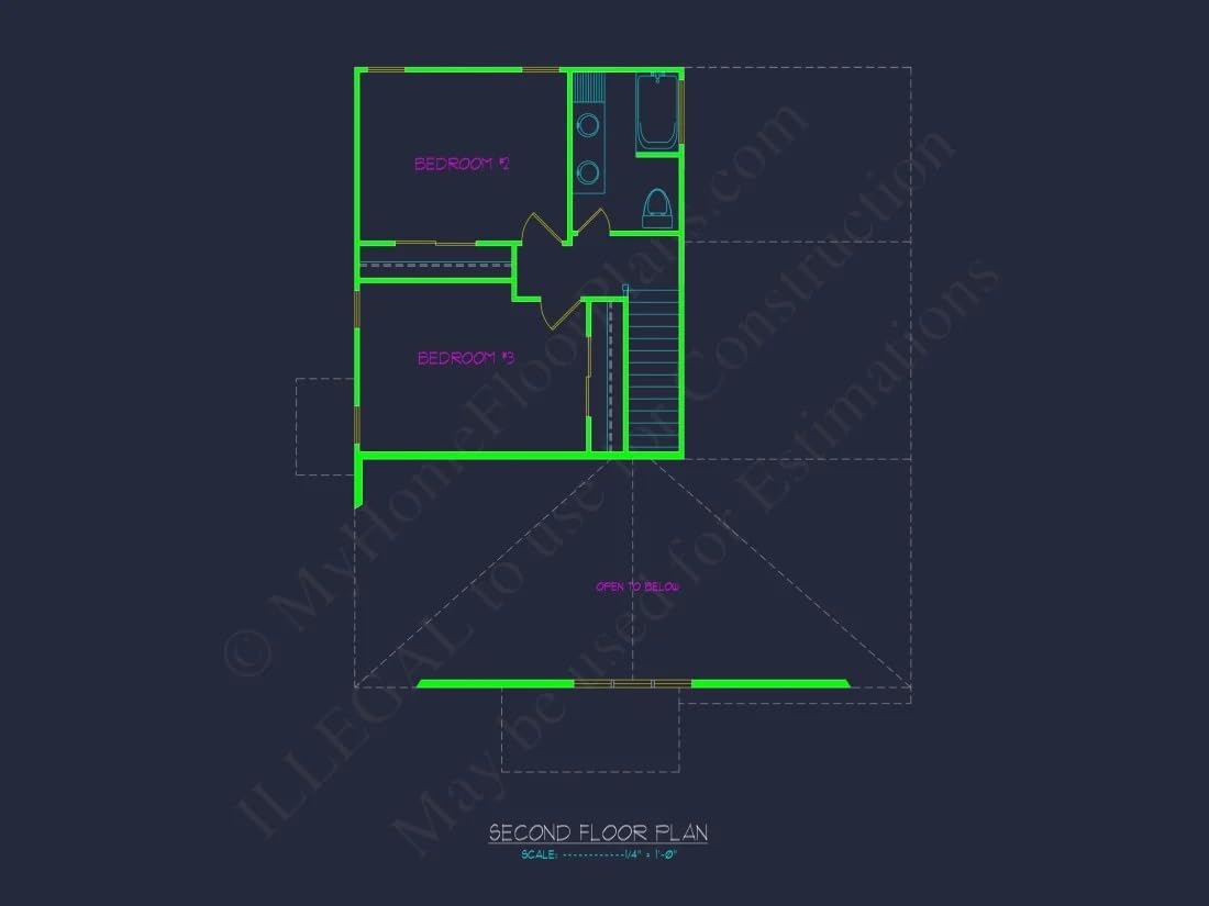 19-1443 House Plan - Cottage Home Plan - 2-Bed, 2-Bath, 1,450 SF