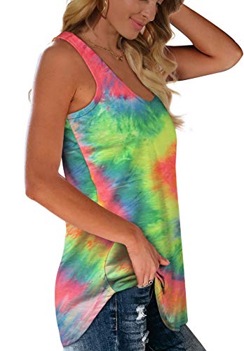 Racerback Tank Tops For Women Loose Fitting Women Tie Dye Shirt Xxl #TOP2