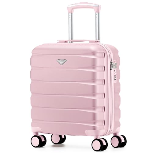 Flight Knight Lightweight Travel Suitcase 45x36x20cm | Hard Shell Carry On Luggage with Aluminum Telescopic Handle, 8 Spinner Wheels & TSA Lock | Approved for EasyJet & Wizz Air