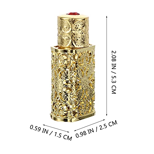 Metal Essential Oil Bottle Dispensing Bottle Essential Oil for Diffuser Retro Essential Oil Bottle Spray Lotion Spray Bottles Empty Bottle Shell Metal Small Glass Travel Vintage 3ml - Image 3