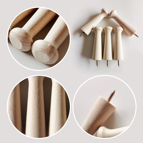 Miniatura 3 de 15 Ganchos, 15 Tubos De Expansión, Ganchos De Rosca, Ganchos En Espiral De Madera Con Clavos, Ganchos De Pared De Madera Para Colgar Plantas, Percheros De Madera